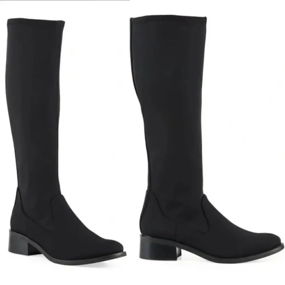 Donald J Pliner Stretch Crepe Knee High Boots NIB